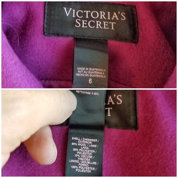 Magenta Victoria's Secret Wool Blend Coat - Picture 6 of 8